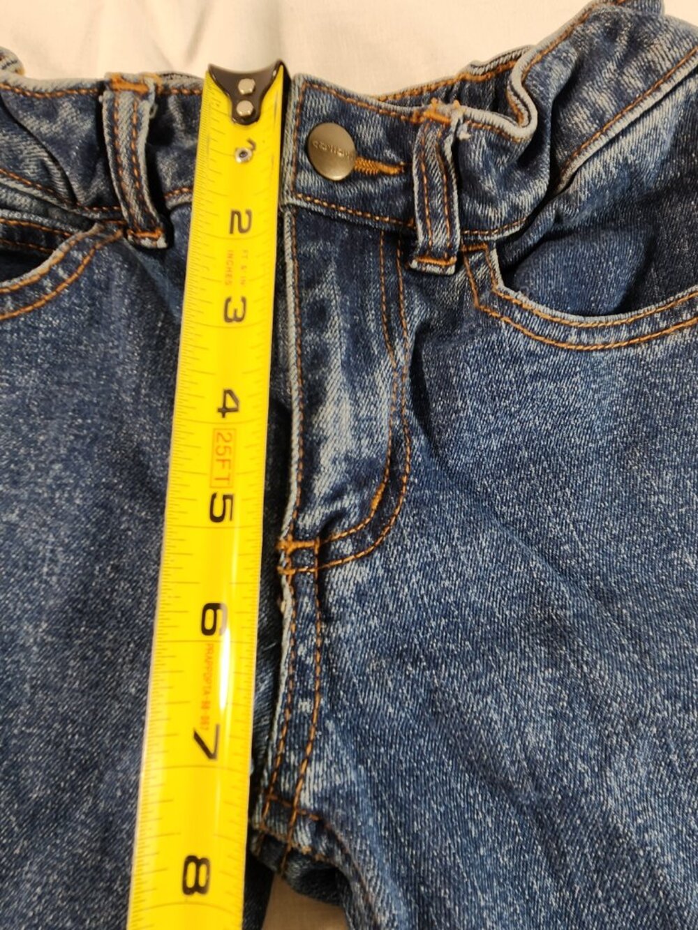 Carhartt Kids Jeans Size 6 Adjustable Waist Dark Wash Denim Unisex Stretch Waist - Picture 6 of 9